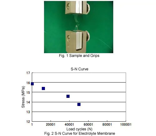 Sample and Grips and S-N Curve for Electrolyte Membrane