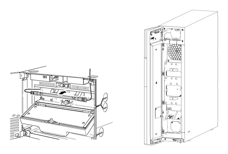 Fig.6　Inside of Column Oven (Left : Block-Heater Type, Right : Air-Circulation Type）