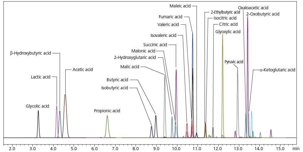 chromatogram of short-chain fatty acids