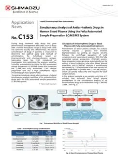Simultaneous Analysis of Antiarrhythmic Drugs in Human Blood Plasma Using the Fully Automated Sample Preparation LC/MS/MS System