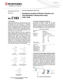 Simultaneous Analysis of Etizolam, Triazolam, and Their Metabolites in Biospecimens Using LCMS-9030