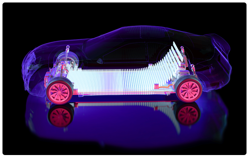 electric car with battery pack