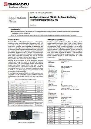 Analysis of Neutral PFAS in Ambient Air Using
Thermal Desorption GC-MS