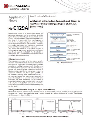 Analysis of Iminoctadine, Paraquat, and Diquat in Tap Water Using Triple Quadrupole LC/MS/MS