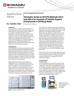 Shimadzu Guide to US EPA Methods 524.3 and 524.4 for Analysis of Volatile Organic Compounds in Drinking Water