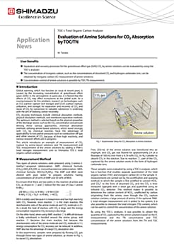 Application News - Evaluation of Amine Solutions for CO2 Absorption by TOC/TN