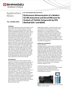 Performance Demonstration of a Modern GC-MS Instrument and Novel BFB tune for Analysis of Volatile Compounds by EPA Method 624.1 and 8260C