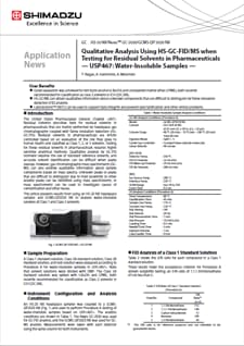 Qualitative Analysis Using HS-GC-FID/MS when Testing for Residual Solvents in Pharmaceuticals PDF