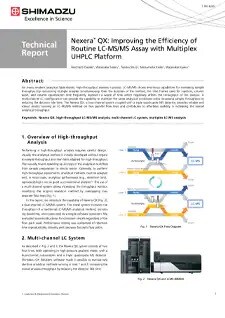 Nexera QX: Improving the Efficiency of Routine LC-MS/MS Assay with Multiplex UHPLC Platform