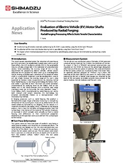 Evaluation of Electric Vehicle (EV) Motor Shafts Produced by Radial Forging: Radial Forging Processing Affects Static Tensile Characteristics