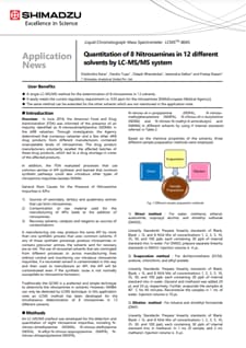 Quantitation of 8 Nitrosamines in 12 different solvents by LC-MS/MS system PDF