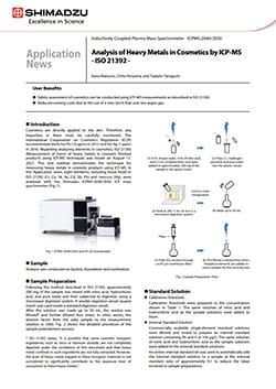 Analysis of Heavy Metals in Cosmetics by ICP-MS -ISO 21392 -