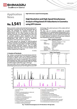 High-Resolution and High-Speed Simultaneous Analysis of Regulated UV-Adsorbents in Cosmetics using SPP Column