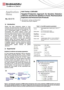 Targeted Proteomics Approach for Sensitive Detection of Bovine and Porcine Gelatins in Food, Pharmaceutical Capsules and Personal Care Products
