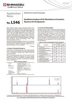 Qualitative Analysis of UV-Absorbents in Cosmetics Based on UV-Vis Spectrum