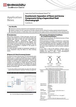 Enantiomeric Separation of Flavor and Aroma Components Using a Supercritical Fluid Chromatograph