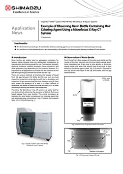 Example of Observing Resin Bottle Containing Hair Coloring Agent Using a Microfocus X-Ray CT System