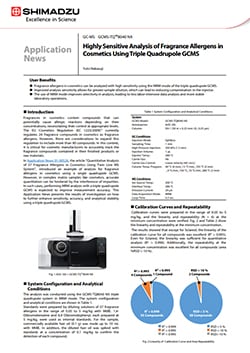 Highly Sensitive Analysis of Fragrance Allergens in Cosmetics Using Triple Quadrupole GCMS