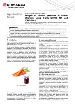 Analysis of residual pesticides in Carrotoleoresin using GCMS-TQ8040 NX and LCMS-8045