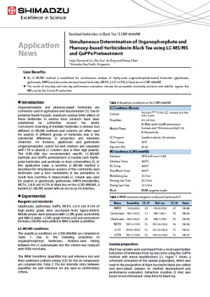 Simultaneous Determination of Organophosphate and Phenoxy-based Herbicides in Black Tea using LC-MS/MS and QuPPePretreatment PDF