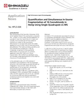Quantification and Simultaneous In-Source Fragmentation of 16 Cannabinoids in Hemp Using Single Quadrupole LC-MS