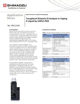 Tocopherol (Vitamin E) Analysis in Vaping E-Liquid by UHPLC-PDA