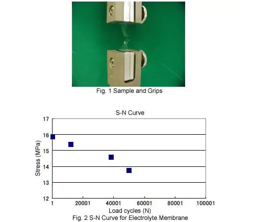 Sample and Grips and S-N Curve for Electrolyte Membrane