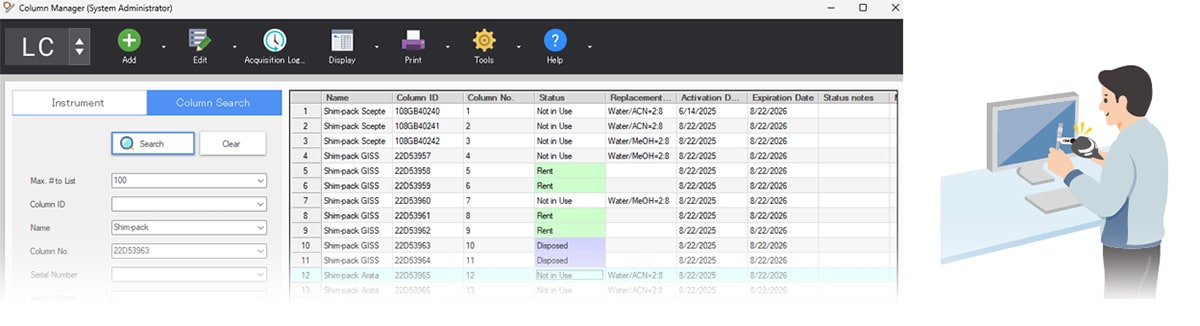 Column manager - centralized management of column usage data
