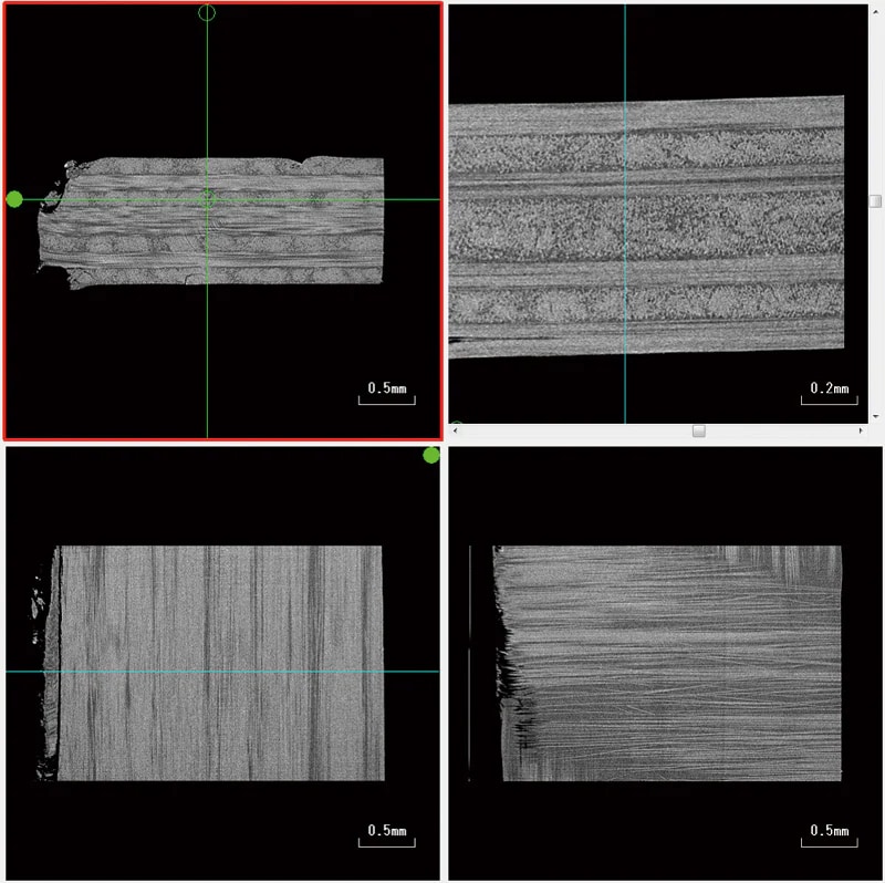 Continuous Fiber Reinforced Thermoplastic Laminate (CFRTP) MPR Image FOV = ø3.9 mm