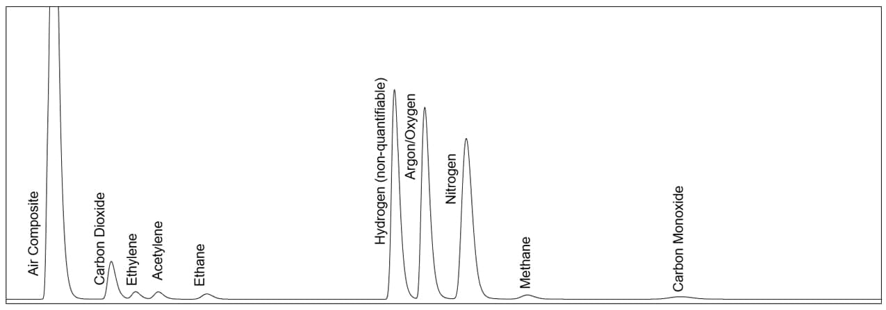 TCD Chromatogram for Permanent Gas and Light Hydrocarbons