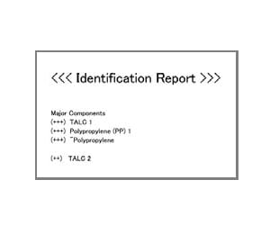 Contaminant analysis/Identification test program